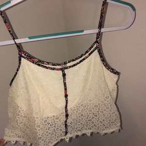 Paper Crane lace button crop top!